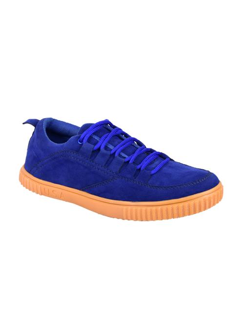 blue suede lace up sneaker - 15211368 - Very Small Image - 1