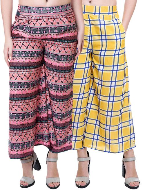 set of 2 multi colored palazzo - 15211439 - Very Small Image - 1