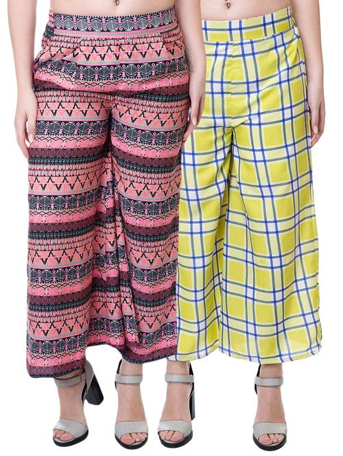 set of 2 multi colored palazzo - 15211467 - Very Small Image - 1