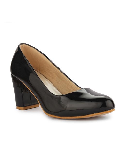 black faux leather slip on pumps - 15213354 - Very Small Image - 1