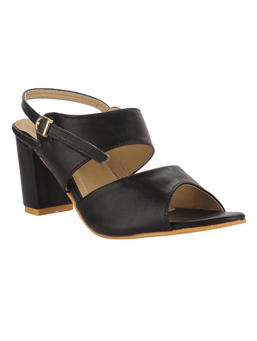 black faux leather back strap sandals - 15213367 - Very Small Image - 1