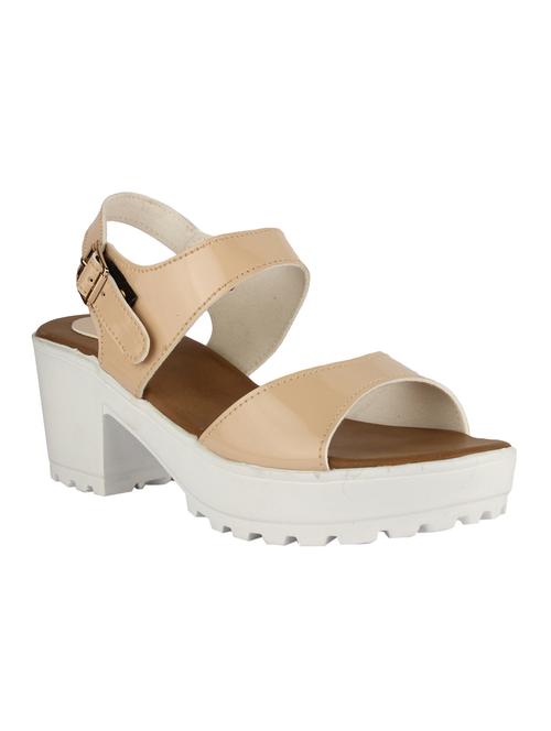 beige faux leather back strap sandals - 15213369 - Very Small Image - 1