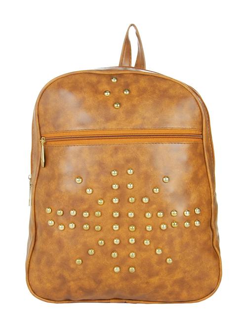 brown leatherette (pu) regular backpack - 15213413 - Very Small Image - 1