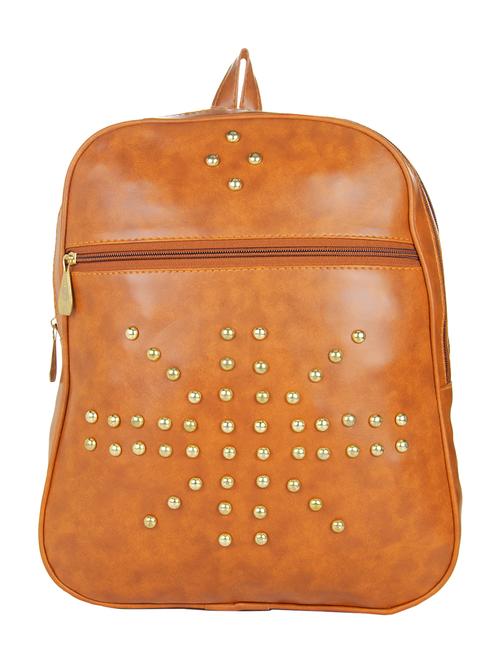 tan leatherette (pu) regular backpack - 15213415 - Very Small Image - 1