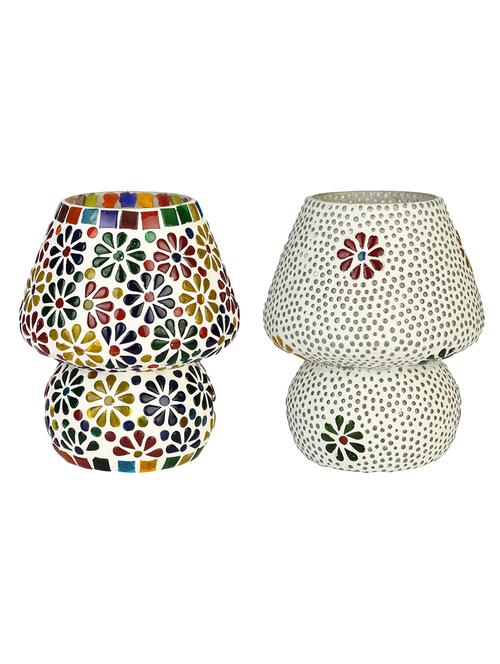 colorful hand decorative designer mosaic table lamp combo set (decorative with beads and chips) - 15215771 - Very Small Image - 1