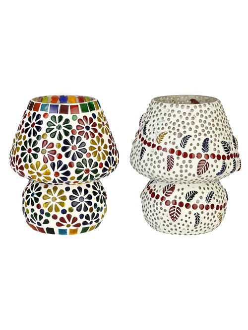 colorful hand decorative designer mosaic table lamp combo set (decorative with beads and chips) - 15215774 - Very Small Image - 1