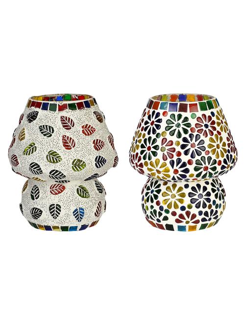 colorful hand decorative designer mosaic table lamp combo set (decorative with beads and chips) - 15215783 - Very Small Image - 1
