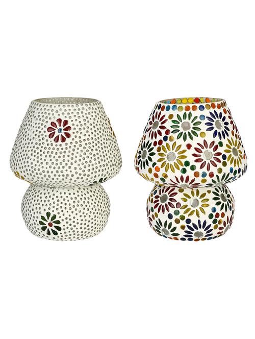 colorful hand decorative designer mosaic table lamp combo set (decorative with beads and chips) - 15215808 - Very Small Image - 1