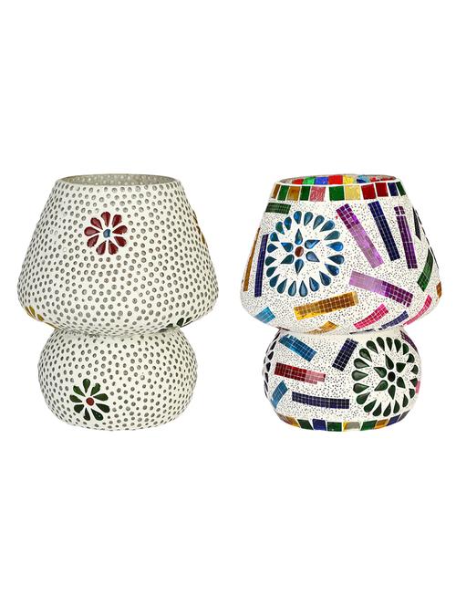 colorful hand decorative designer mosaic table lamp combo set (decorative with beads and chips) - 15215816 - Very Small Image - 1