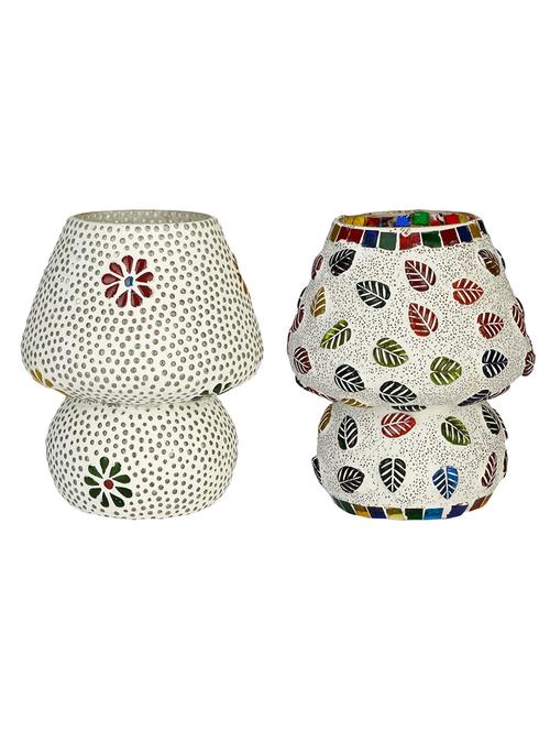 colorful hand decorative designer mosaic table lamp combo set (decorative with beads and chips) - 15215818 - Very Small Image - 1