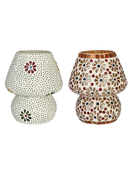 colorful hand decorative designer mosaic table lamp combo set (decorative with beads and chips) - 15215820 - Very Small Image - 1