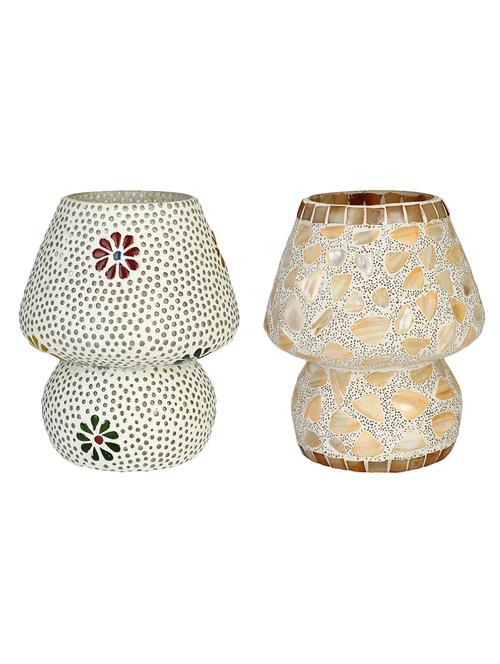 colorful hand decorative designer mosaic table lamp combo set (decorative with beads and chips) - 15215823 - Very Small Image - 1