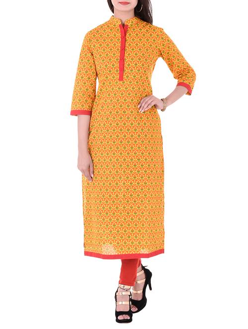 ethnic motifs straight kurta - 15216081 - Very Small Image - 1
