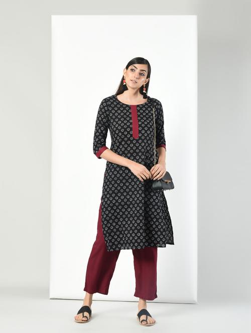 floral printed straight kurta - 15216089 - Very Small Image - 1