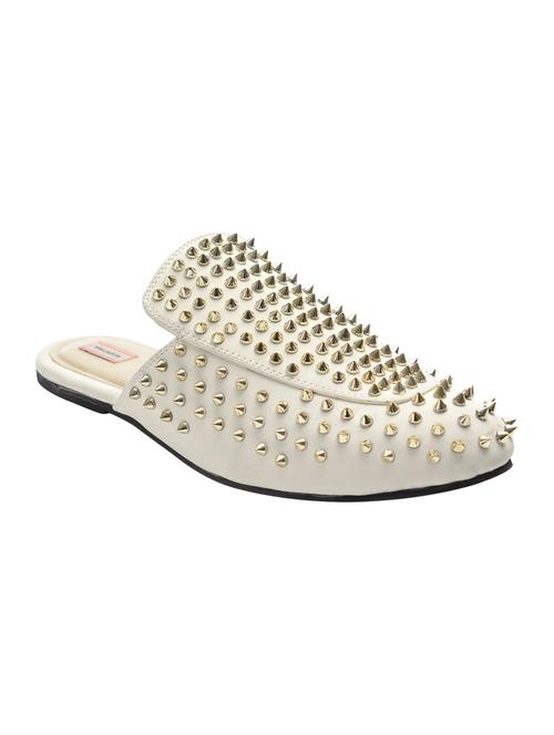 white leatherette slip on mules - 15217695 - Very Small Image - 1
