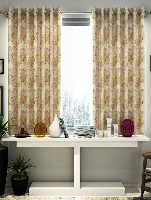 100% polyester eyelet curtain window - 5 feet floral - 15217899 - Very Small Image - 1