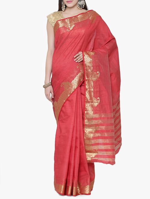 red art silk bordered saree with blouse - 15218035 - Very Small Image - 1