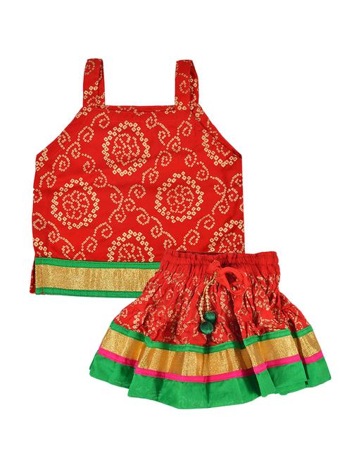 red cotton lehenga choli - 15218682 - Very Small Image - 1