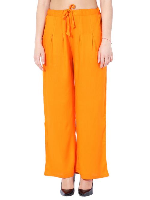 orange rayon palazzos - 15219415 - Very Small Image - 1