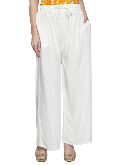 white rayon palazzos - 15219428 - Very Small Image - 1