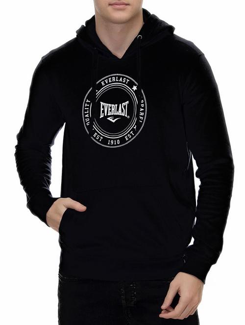 black fleece chest print sweatshirt - 15219591 - Very Small Image - 1