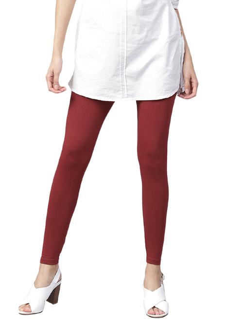 maroon lycra legging - 15220531 - Very Small Image - 1