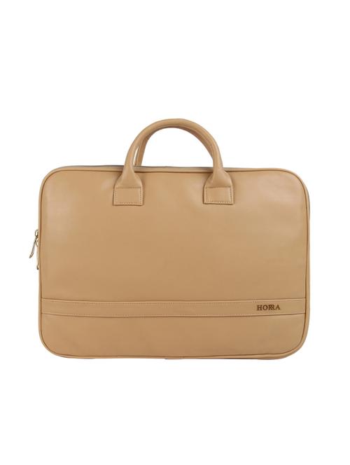 beige leatherette (pu) laptop bag - 15220820 - Very Small Image - 1