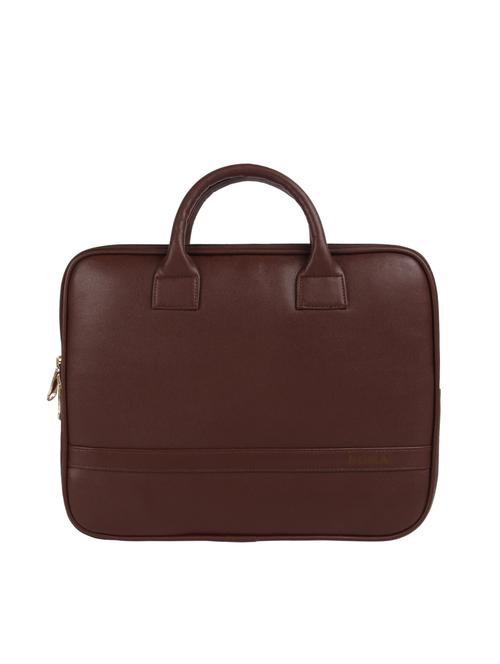 brown leatherette (pu) laptop bag - 15220827 - Very Small Image - 1