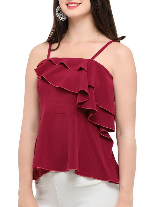 women's ruffle square neck top - 15220986 - Very Small Image - 1