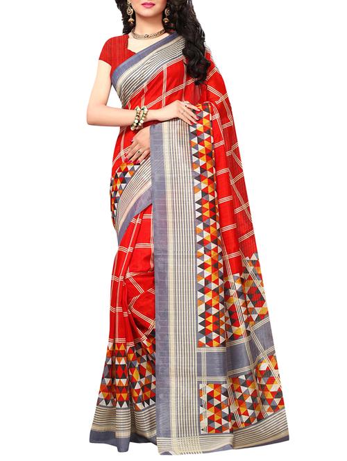 red art silk bhagalpuri saree with blouse - 15221348 - Very Small Image - 1