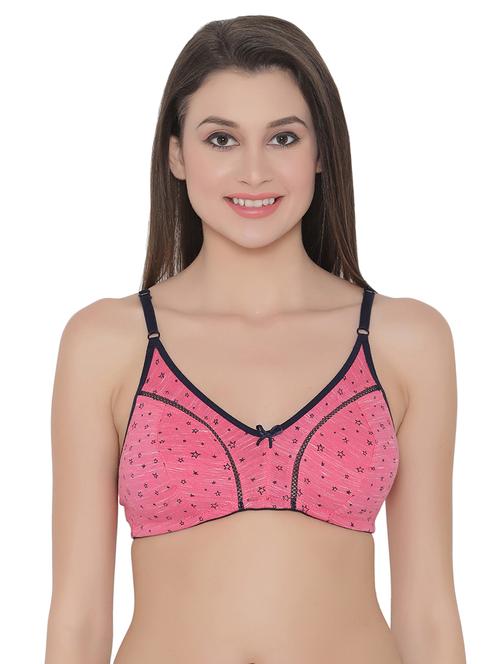 pink printed cotton bra - 15221668 - Very Small Image - 1