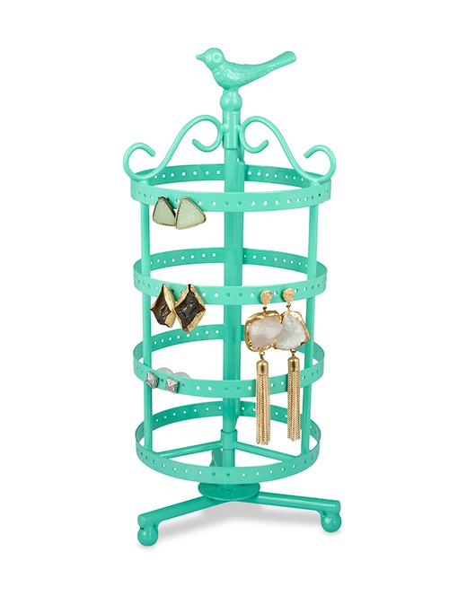 tweet rotating earring stand, aqua - 15222282 - Very Small Image - 1