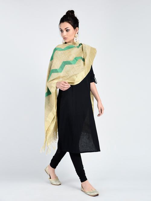 beige woven dupatta - 15222388 - Very Small Image - 1
