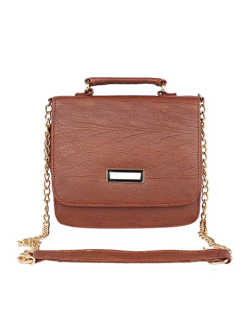brown leatherette (pu) sling bag - 15223649 - Very Small Image - 1