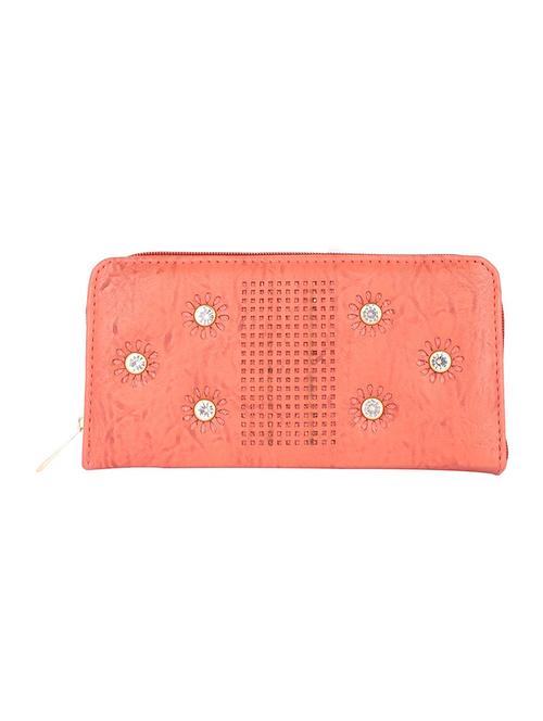 orange leatherette (pu) regular clutch - 15223680 - Very Small Image - 1