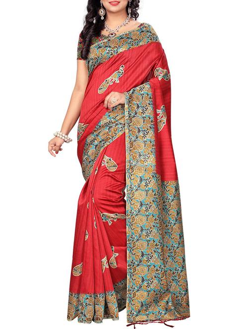red art silk mysore saree with blouse - 15223939 - Very Small Image - 1