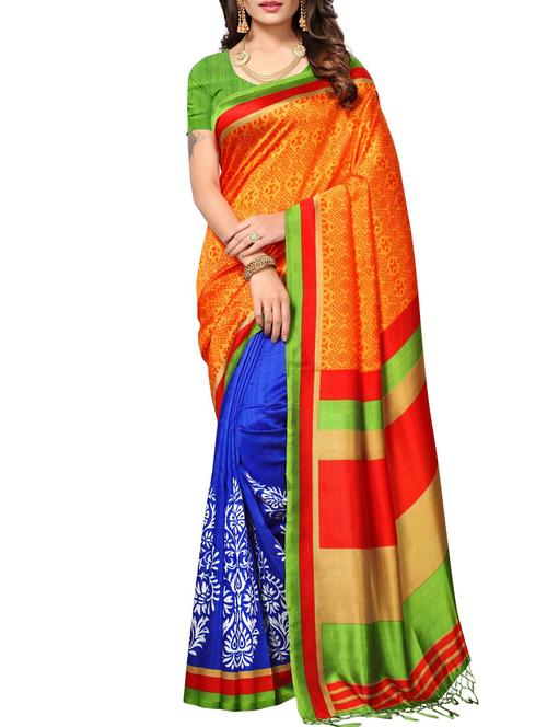 orange mysore silk saree with blouse - 15223994 - Very Small Image - 1