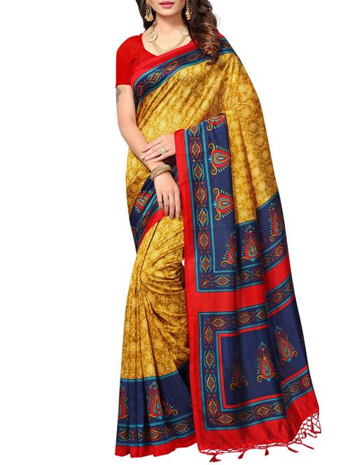 mustard mysore silk saree with blouse - 15223998 - Very Small Image - 1