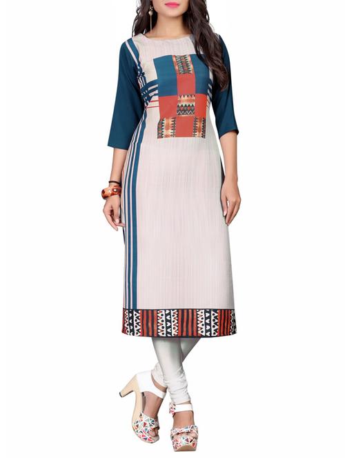 beige crepe straight kurta - 15224166 - Very Small Image - 1