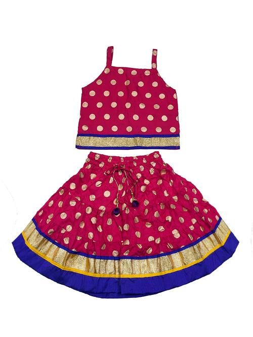 pink cotton lehenga choli - 15224618 - Very Small Image - 1