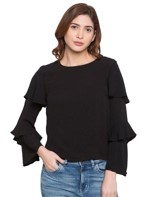 women's straight round neck top - 15224982 - Very Small Image - 1