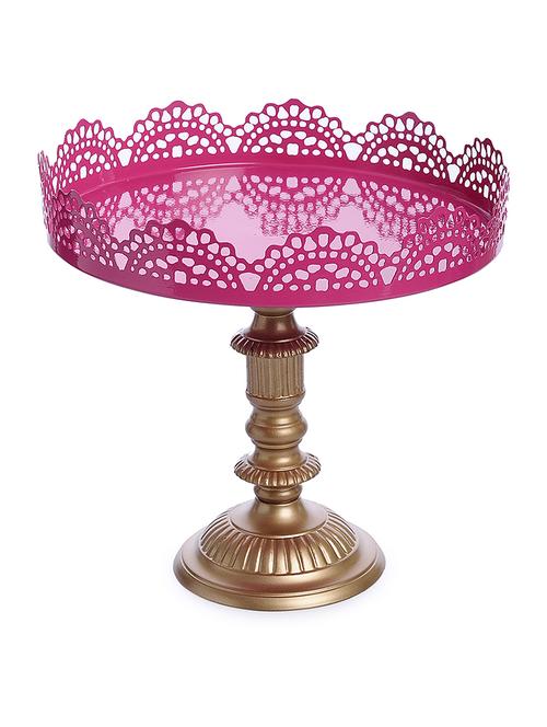 elan foundary cup cake stand, metal, hot pink with gold - 15225226 - Very Small Image - 1