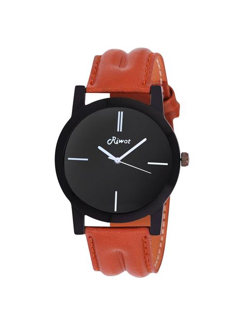 riwot royal analog brown color strap watch (kk-5) - 15225293 - Very Small Image - 1