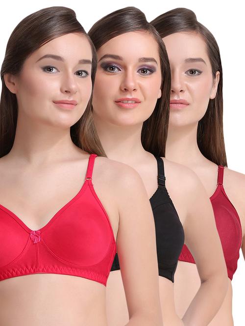set of 2 bow patch solid bras - 15225579 - Very Small Image - 1