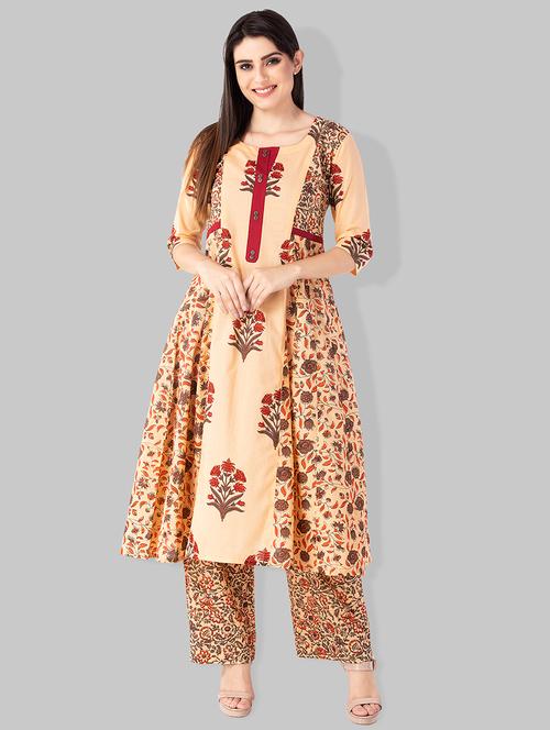 kalamkari printed kurta with palazzo set - 15225759 - Very Small Image - 1