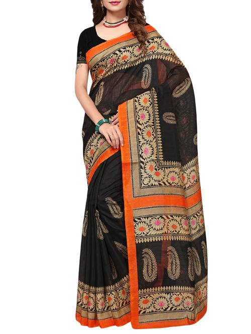 black art silk bhagalpuri saree with blouse - 15226267 - Very Small Image - 1