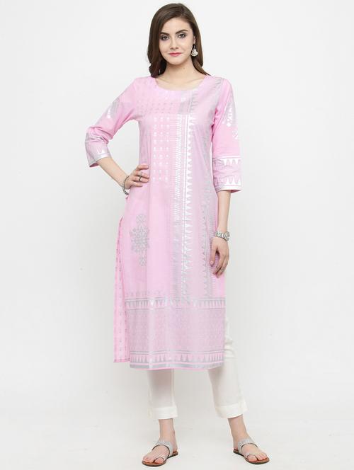 foil printed kurta with palazzo set - 15227197 - Very Small Image - 1