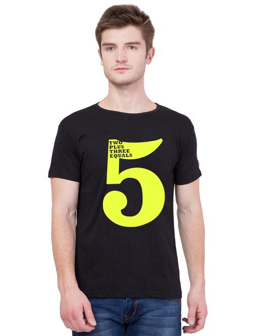 black cotton chest print tshirt - 15227321 - Very Small Image - 1
