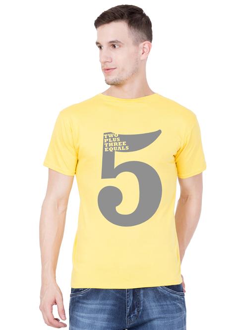 yellow cotton chest print tshirt - 15227340 - Very Small Image - 1