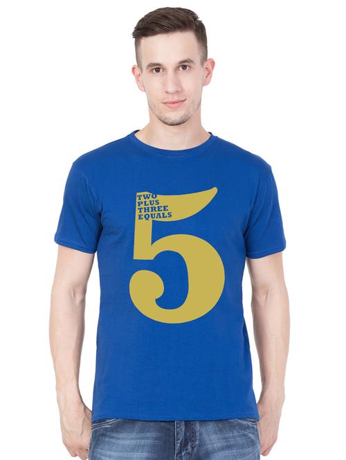 blue cotton chest print tshirt - 15227345 - Very Small Image - 1